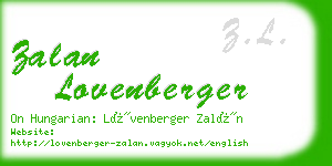 zalan lovenberger business card